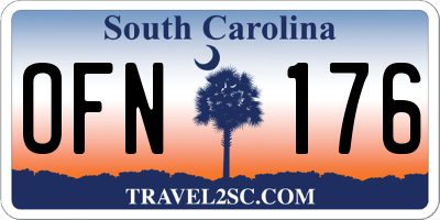 SC license plate OFN176