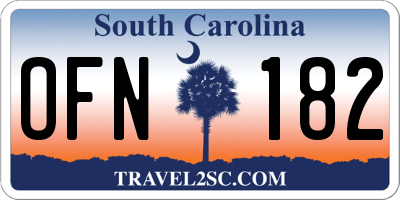 SC license plate OFN182