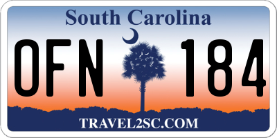 SC license plate OFN184