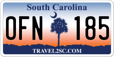 SC license plate OFN185