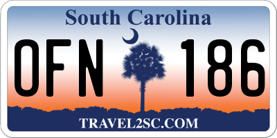 SC license plate OFN186