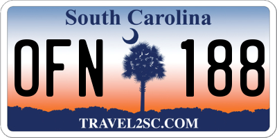 SC license plate OFN188