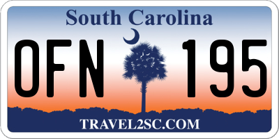 SC license plate OFN195