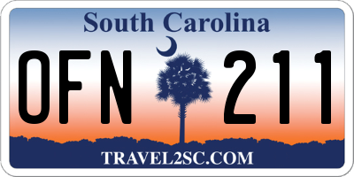 SC license plate OFN211