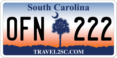SC license plate OFN222
