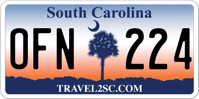 SC license plate OFN224