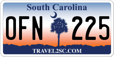 SC license plate OFN225