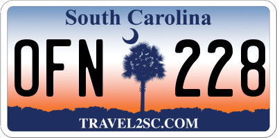 SC license plate OFN228