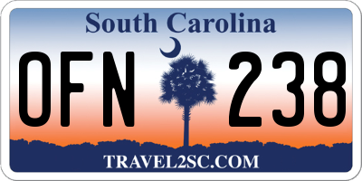 SC license plate OFN238