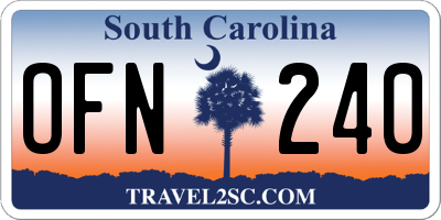 SC license plate OFN240