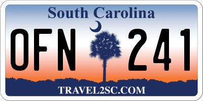 SC license plate OFN241