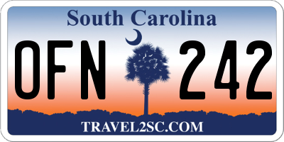 SC license plate OFN242