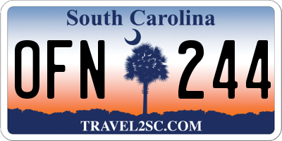 SC license plate OFN244