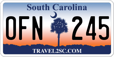SC license plate OFN245