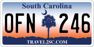 SC license plate OFN246
