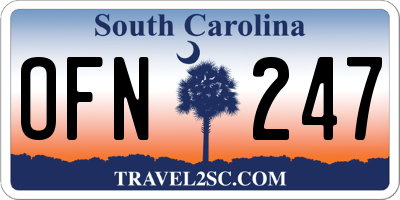 SC license plate OFN247