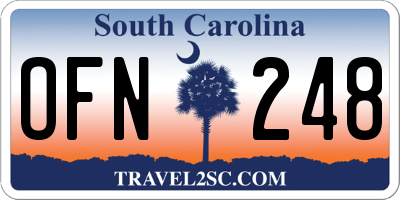 SC license plate OFN248