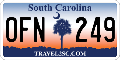 SC license plate OFN249