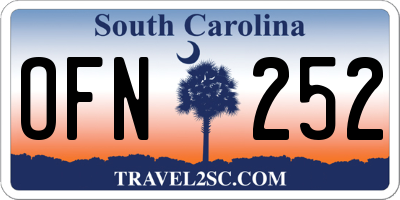 SC license plate OFN252
