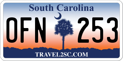 SC license plate OFN253