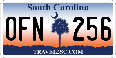 SC license plate OFN256