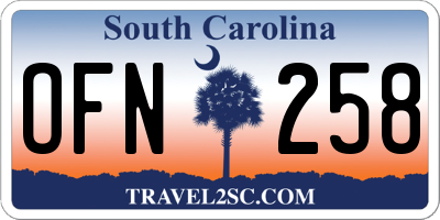 SC license plate OFN258
