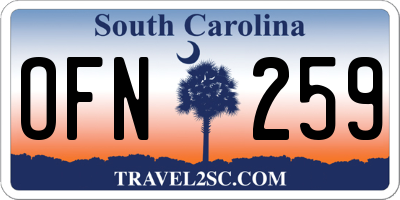 SC license plate OFN259
