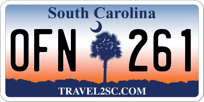SC license plate OFN261