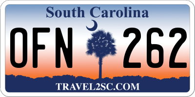 SC license plate OFN262