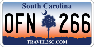 SC license plate OFN266