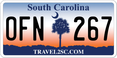 SC license plate OFN267