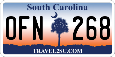 SC license plate OFN268
