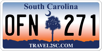 SC license plate OFN271