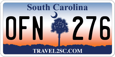 SC license plate OFN276