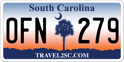 SC license plate OFN279