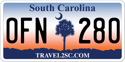 SC license plate OFN280