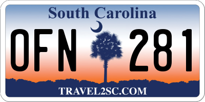 SC license plate OFN281
