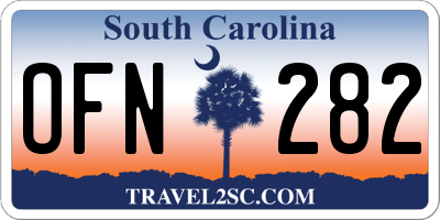 SC license plate OFN282