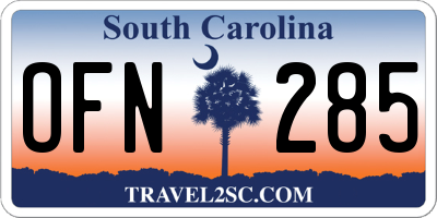 SC license plate OFN285