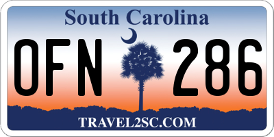 SC license plate OFN286
