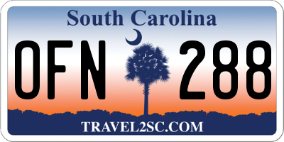 SC license plate OFN288