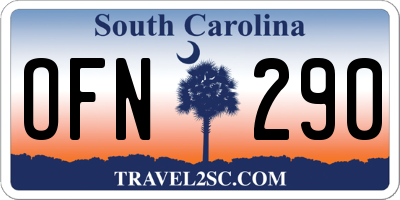 SC license plate OFN290