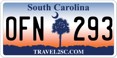 SC license plate OFN293