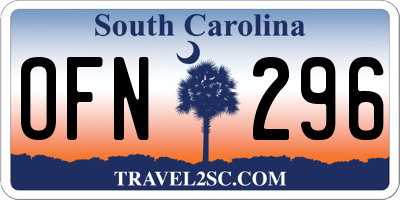 SC license plate OFN296