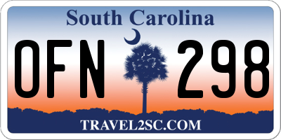 SC license plate OFN298