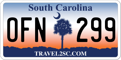 SC license plate OFN299