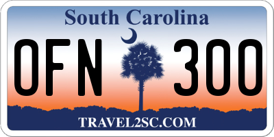 SC license plate OFN300