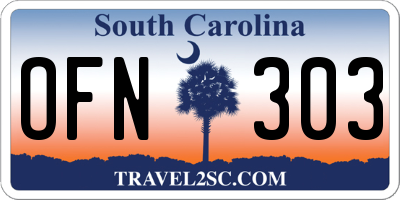SC license plate OFN303