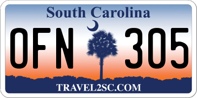SC license plate OFN305