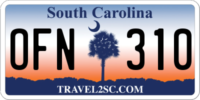 SC license plate OFN310